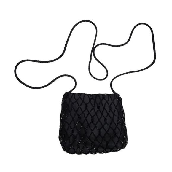 La Regale black Handbag Shoulder Evening Bag Beaded - Picture 2 of 5